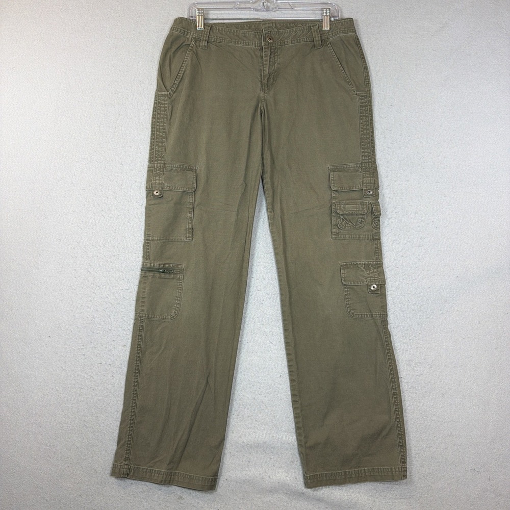 Vintage Columbia Women's Cargo Pants Green Khaki Gorpcore Comfort Sz 10 Military